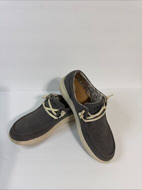 Ariat Charcoal Canvas Slip-On Sneakers with Cream Accents